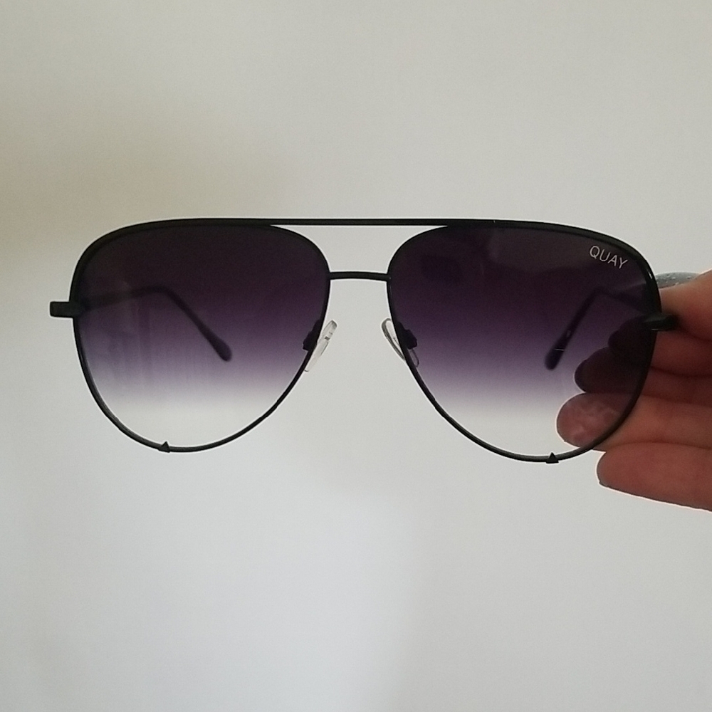 Quay Australia × Desi Perkins High Key Black Aviator Sunglasses
